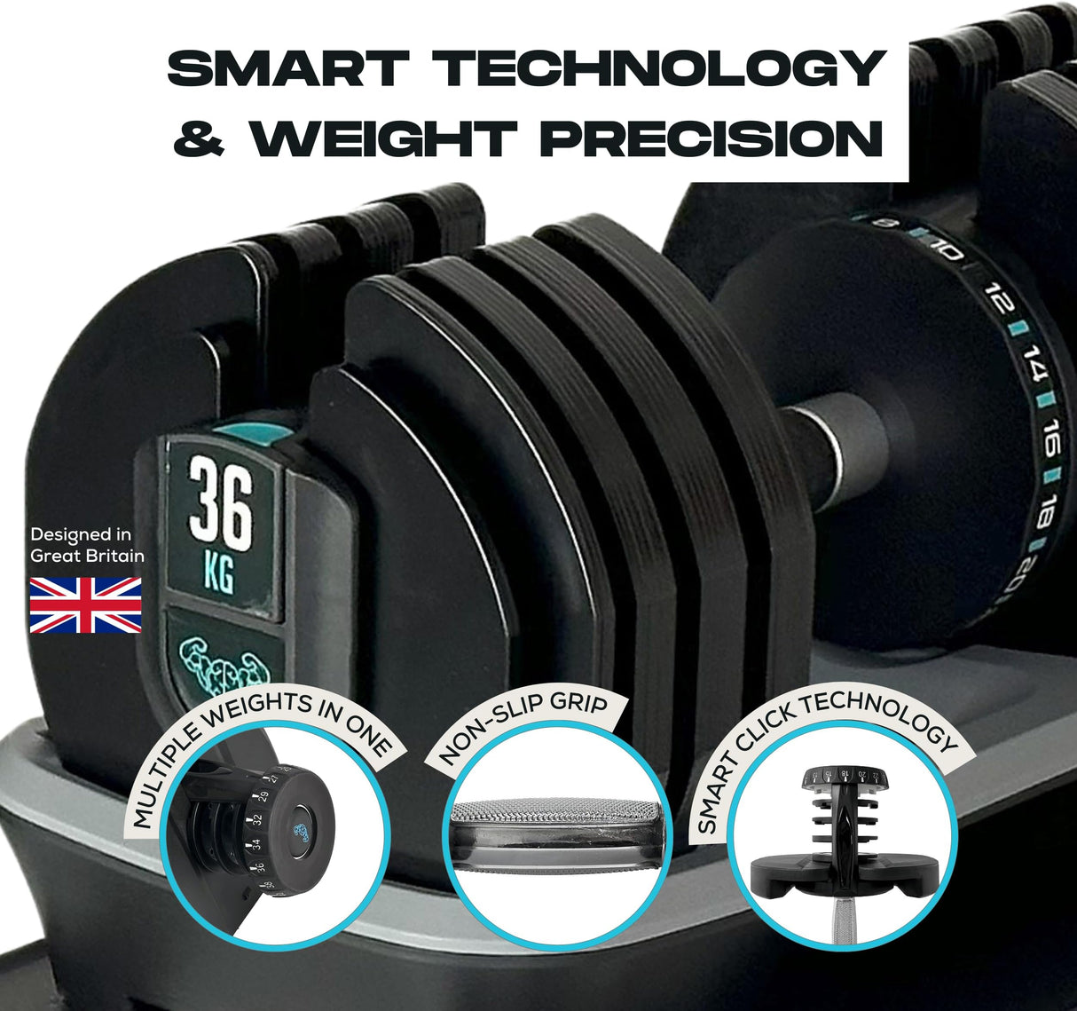 36kg Adjustable Dumbbell (Pair) - 2kg increment