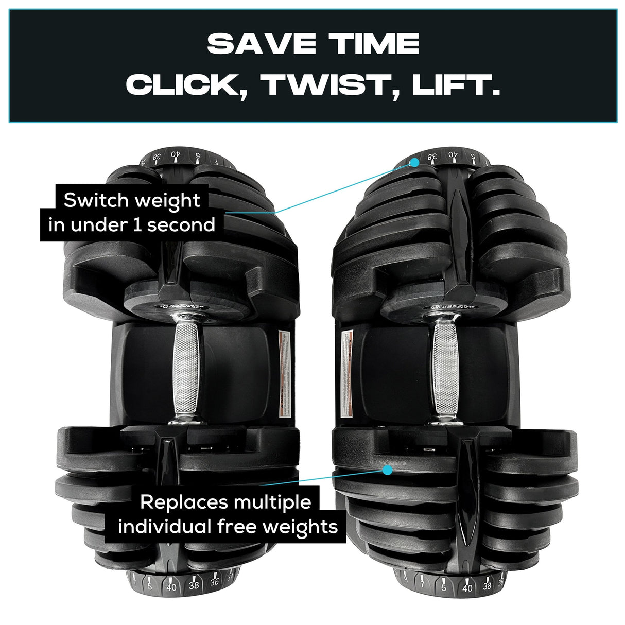 SmartBells® 40kg Adjustable Dumbbells