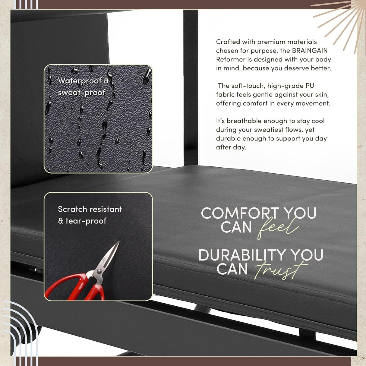 Foldable Reformer Pilates Machine - Midnight Black / Cloud Grey