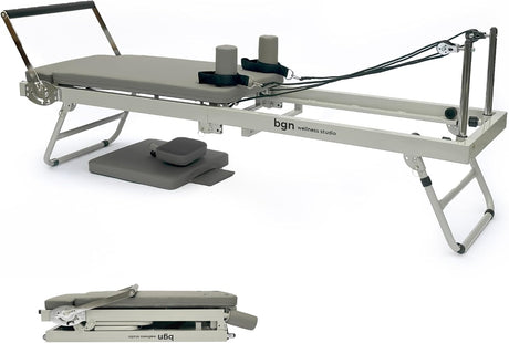 Foldable Reformer Pilates Machine - Midnight Black / Cloud Grey