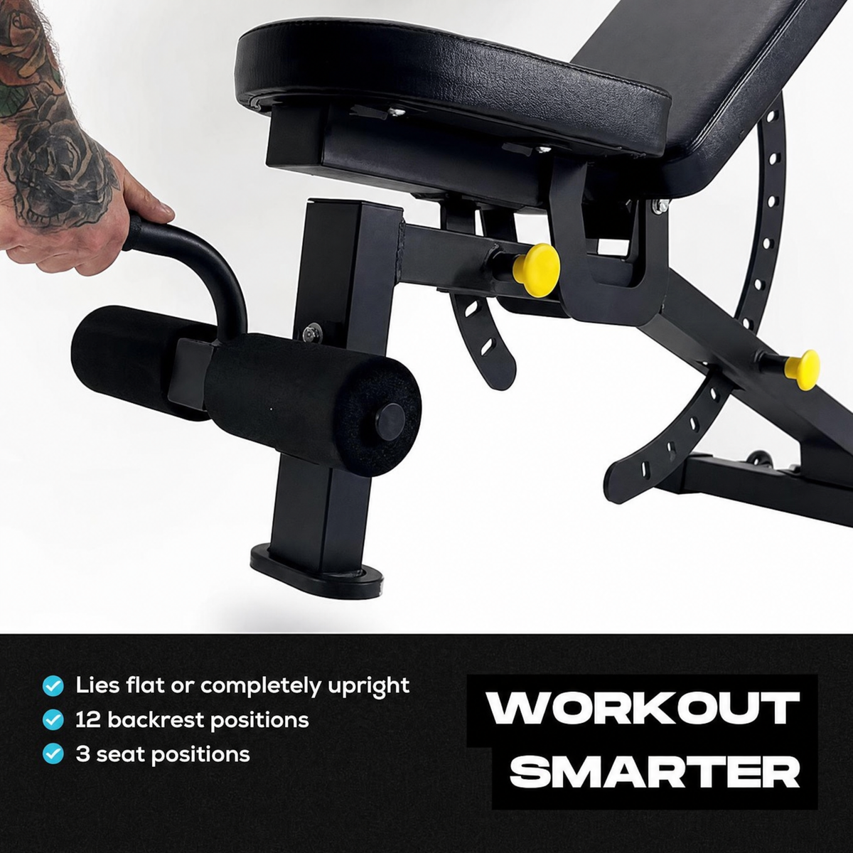 BRAINGAIN Adjustable Bench 2.0 - 12 backrest positions, 3 seat positions